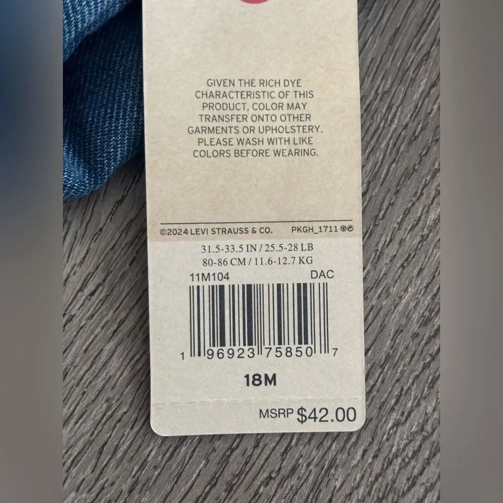 Levi's Blue Denim High-Rise Sherpa lining Kids Jeans
